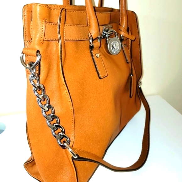 Michael Kors Large Hamilton, tote handbag Leather, Luggage, Silver hardware. - Picture 2 of 13